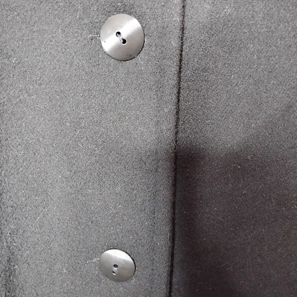 Alorna Vintage 100% Wool Long Black Winter Coat Velvet Collar Size XL - Picture 4 of 8